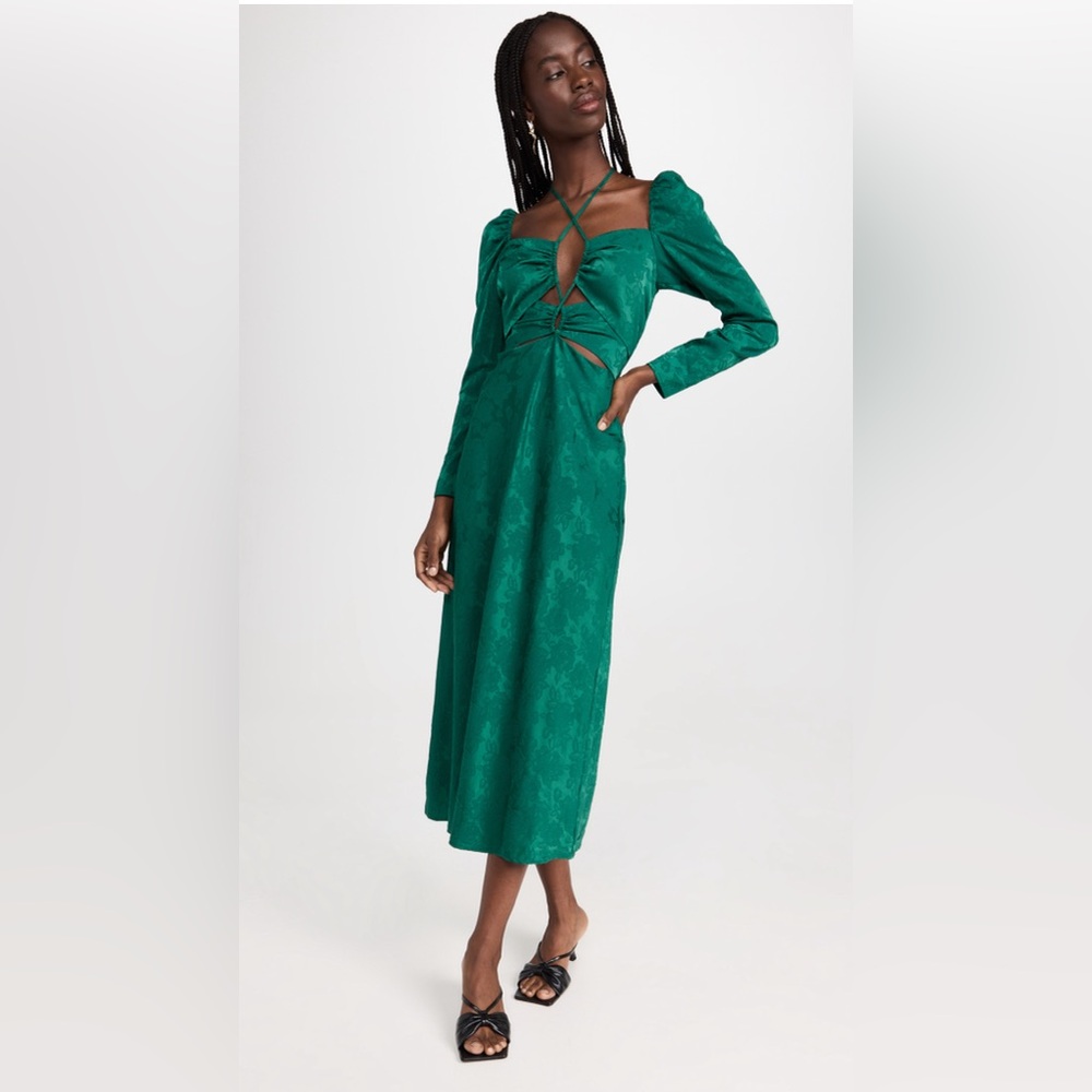 WAYF Adeline Halter Cut Out Midi Dress